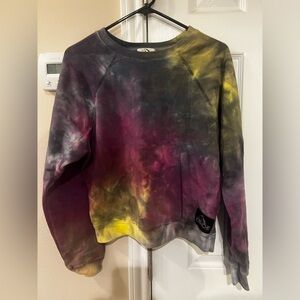 Jordache Tie-Dye Crewneck Sweatshirt - Yellow, Pink, Gray